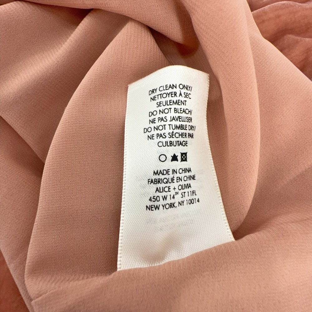Alice + Olivia Alexis Ruffle Velvet Mini Dress Rose Tan Size XS Holiday NEW - Picture 8 of 14